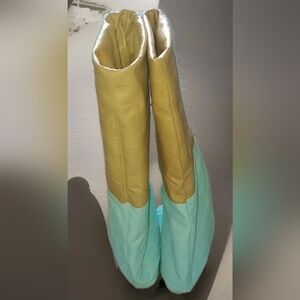 Thigh High Leather Boots, Two Toned Fold/Reversible, Very Rare Quality Design